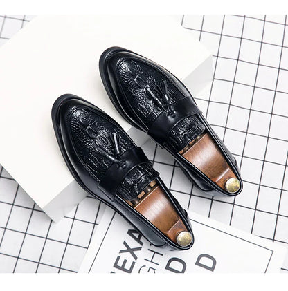 Men's Dress Shoes Formal Leather Loafers Male Tassel Social Casual Business Shoes For Men Wedding Office Party Leather Shoes