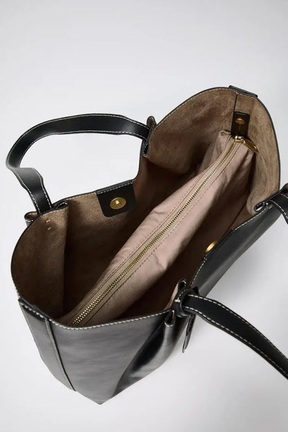 CLIP TOTE BAG, Fashionable Top Handle Tote Bag, Solid Color Simple Shoulder Bag, Luxury Design Handbags for Women