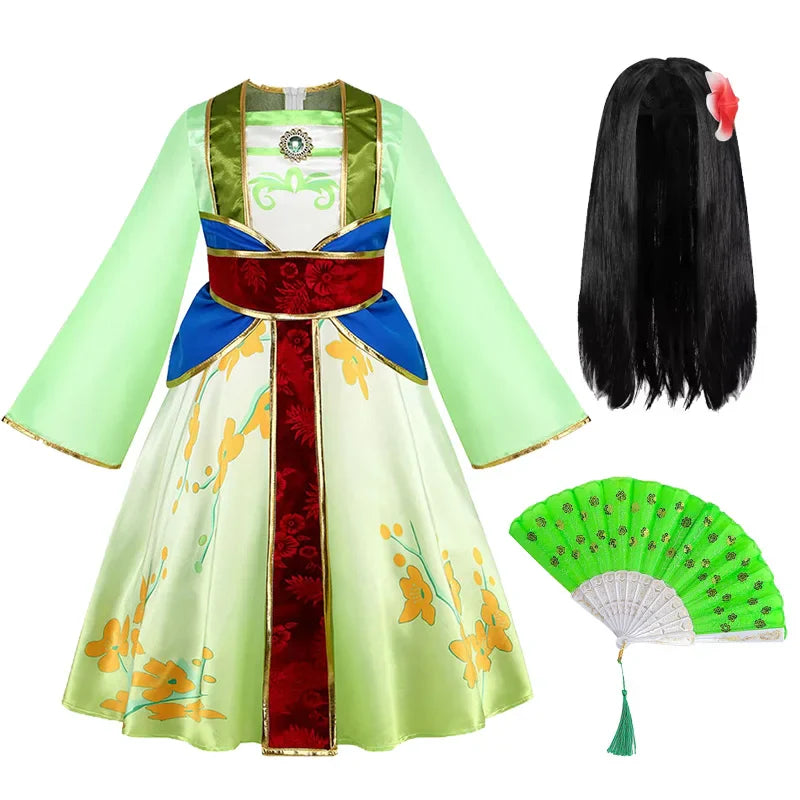 Girls Halloween Clothes Mulan Cosplay Dress Children Performance Costumes Girl Chinese Style Dress Disney Girl Priness Clothes