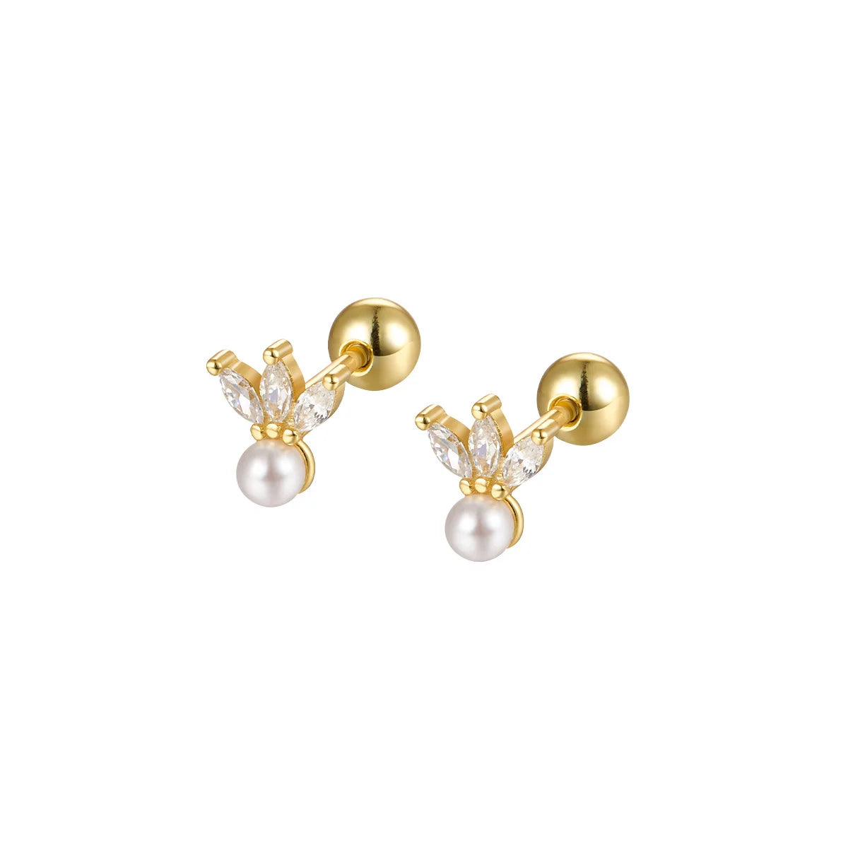 925 Sterling Silver Fashion Love Butterfly Romantic Star Crown Screw Stud Earrings for Women Ear Bone Piercing Jewelry