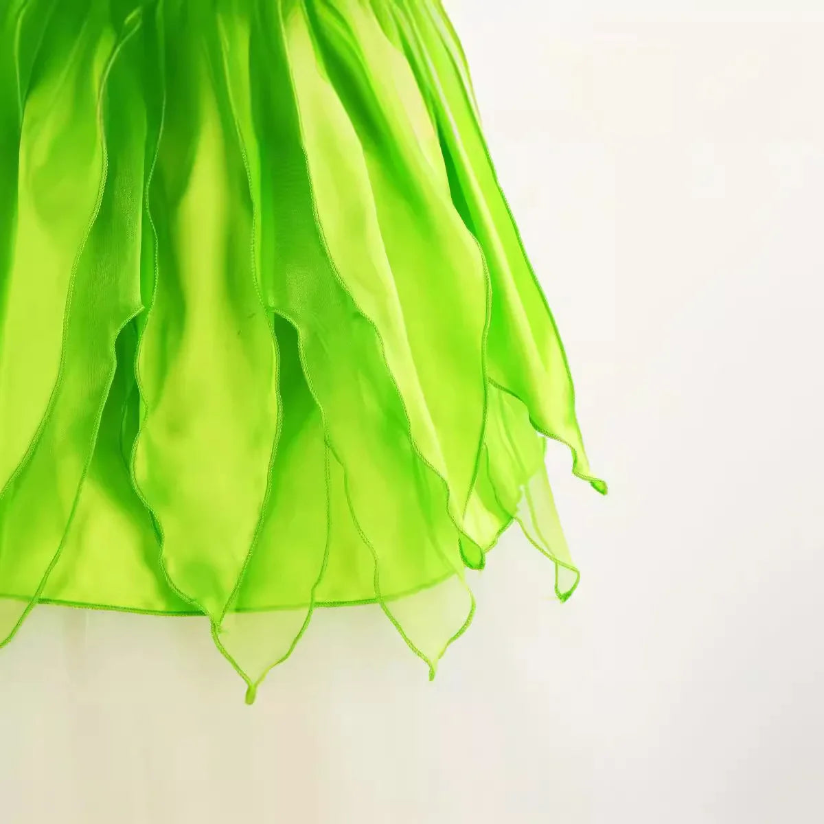 Kids Girl Cosplay Bell Costume Halloween Role Playing Green Dress Fancy Fairy Princess Cosplay Birthday Party Dresses Knee Lengt