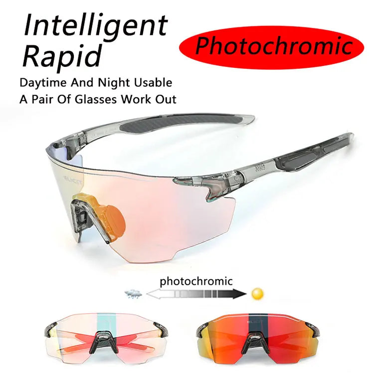 Photochromic Polarized Cycling Glasses Men Women Bike Glasses UV400 Eyewear Sunglasses HikingMTB Road Bicycle Goggles