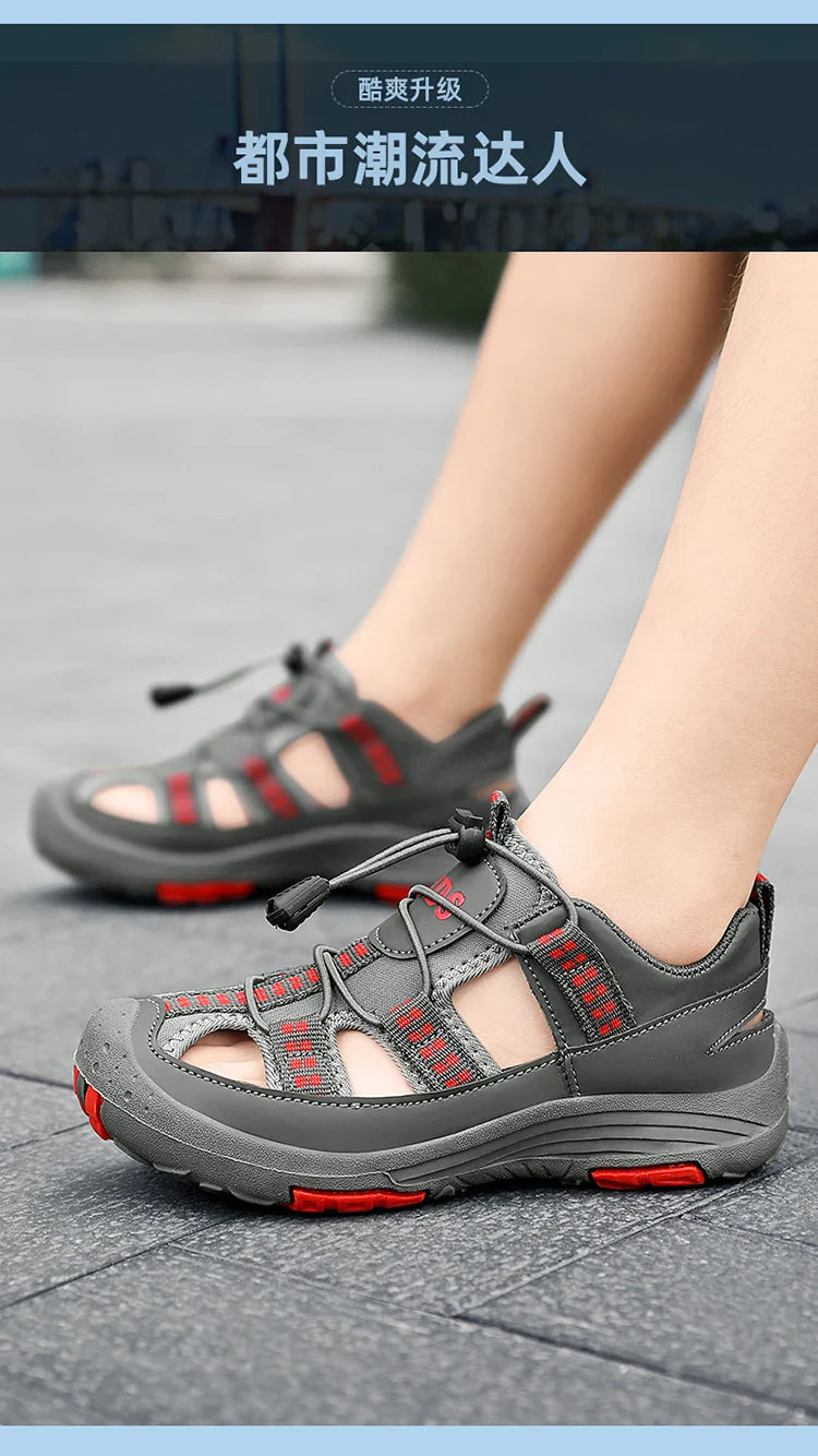 Summer New Children's Outdoor Beach Sandals Anti slip and Wear Resistant Mountaineering Shoes Fashion Casual Breathable Sandals