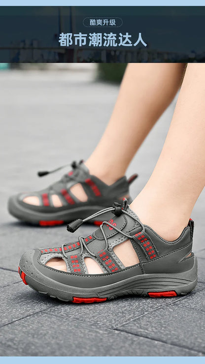 Summer New Children's Outdoor Beach Sandals Anti slip and Wear Resistant Mountaineering Shoes Fashion Casual Breathable Sandals