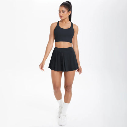 2pcs New Sexy Yoga Set Backless Cross Straps Sports Bra Fashion Breathable Culotte Yoga Shorts With Pocket Gym Women Sports Set