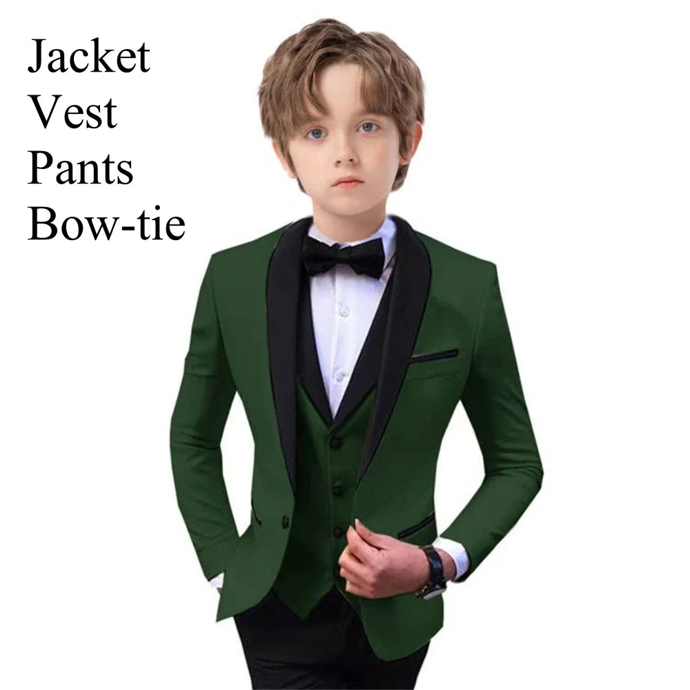 Paisley Classic 4-Piece Suits for Boys 3T-14 Smart Stylish Boy's Tuxedo Formal Outfit Kids Blazer Vest Pants Back to School