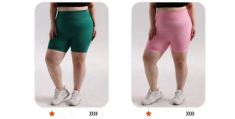 Plus Size Sports Shorts Women Seamless Skinny Shorts Outdoor Running Sexy Hip Liftting High Elastic Yoga Shorts Summer