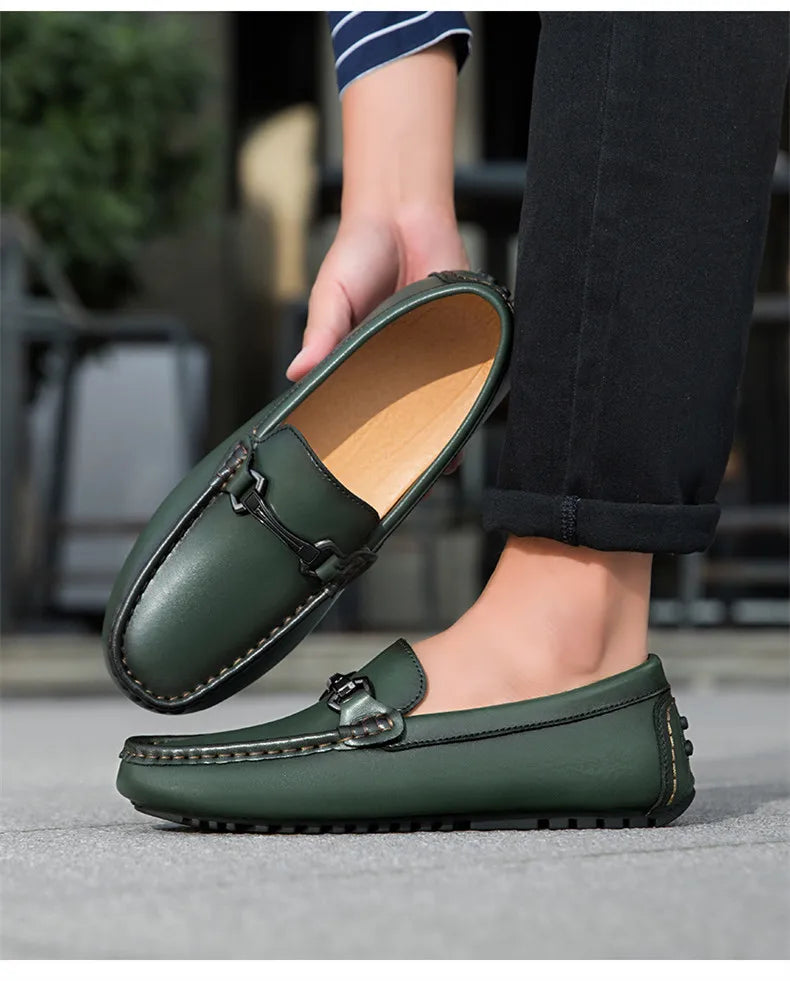 Genuine Leather Men Casual Shoes Luxury Brand Mens Loafers Moccasins Breathable Slip on Italian Driving Shoes Chaussure Homme