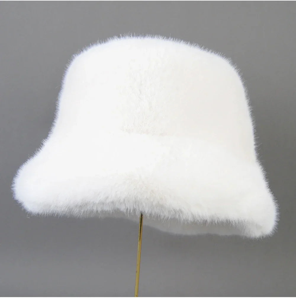False Mink Fur Berets Elegant Women's Winter Caps New Design Fashion Artificial Fur Hats Knitted Warm False Mink Fur Beanies Hat