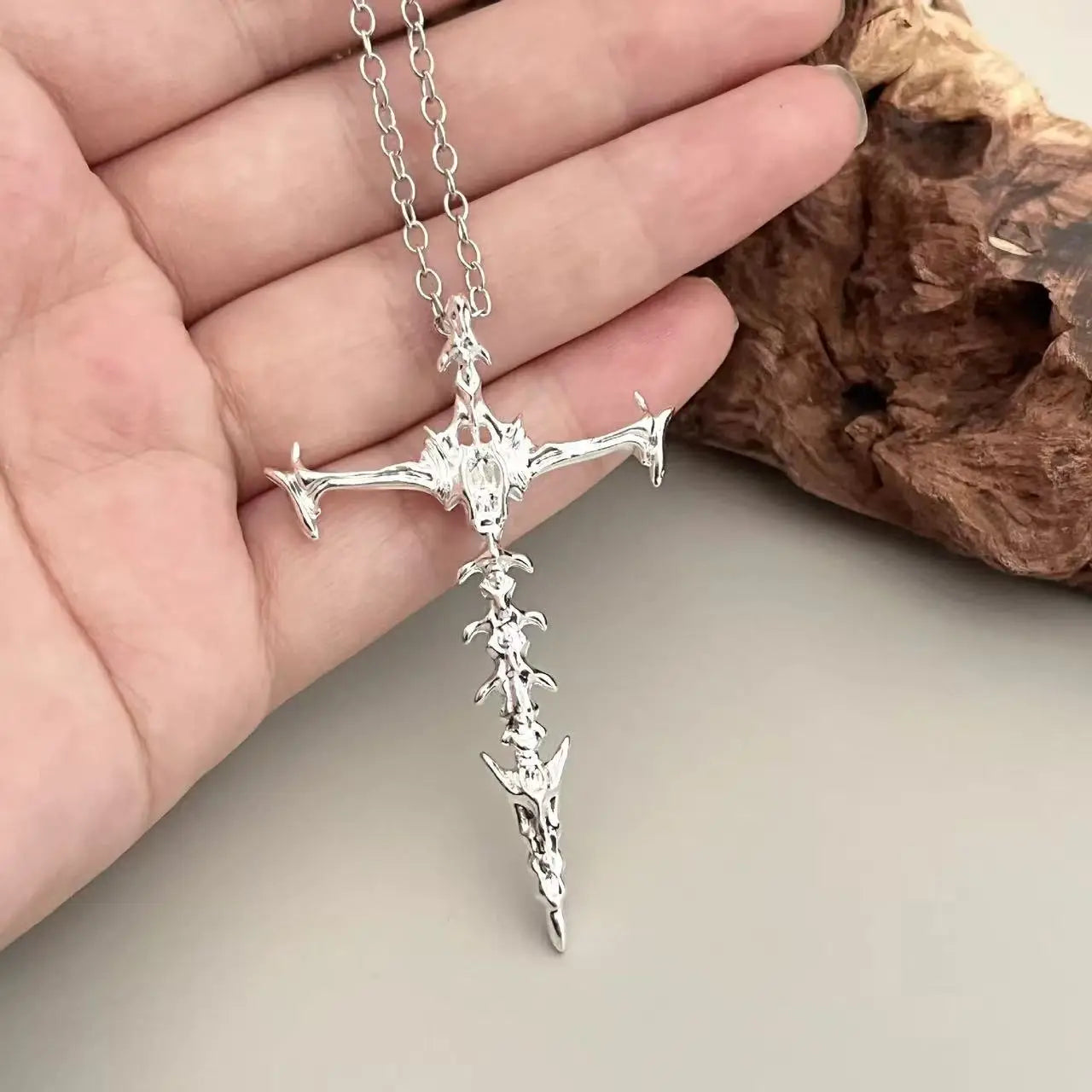 2025 Gothic Punk Cross Pendant Necklace For Women Men Vintage Unisex Silver Hip-Hop Chain Fashion Accessories