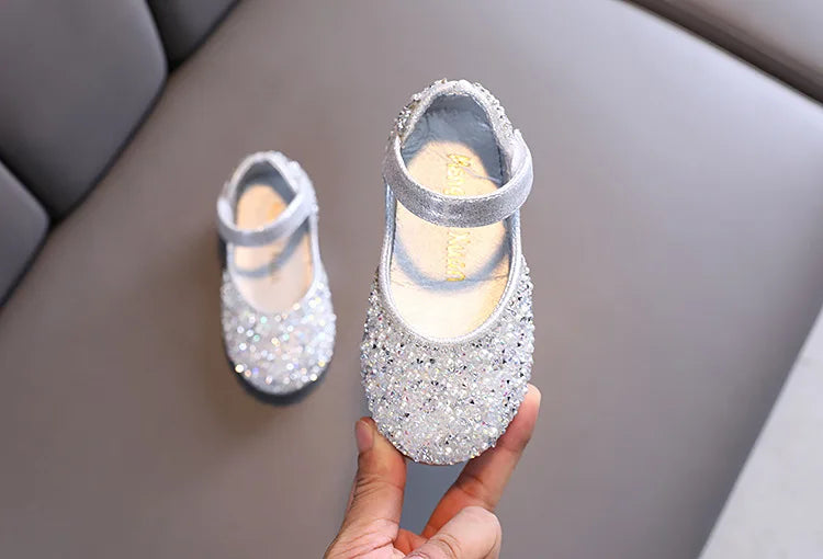 2026 Girls Princess Shoes Spring Children Bow Shoes Leather Shoe Kids Dance Shining Toddler Rhinestone Birthday Party Shoes