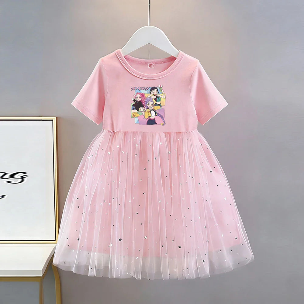 Summer New Girls Short-sleeved Dresses Kids Elegant Princess Dress Dress Baby Princess Girls Dress Children Birthday Party Dress
