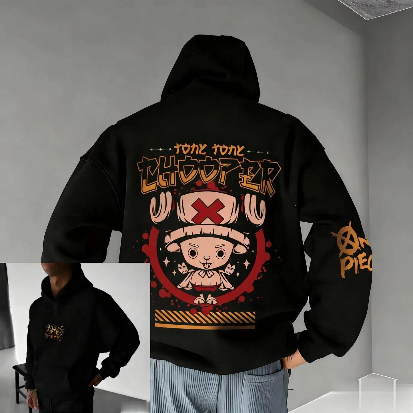 Anime Chopper Printed Hoodie  Spring/Autumn New Men's and Women's Loose Casual Street Hip Hop Parent Child Sweater