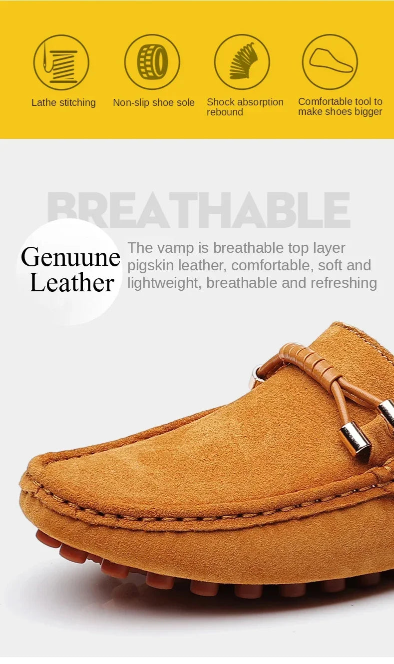 Sapatos Mocassim Masculinos de Luxo Tam. 48, Loafers de Couro Camurça Masculinos, Sapatos Mocassins Slip-on Antiderrapantes para Dirigir para Homens