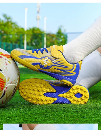 Kids Football Shoes Turf Soccer Cleats Non Slip Lightweight Training Sneakers Indoor Outdoor Futsal Boots Breathable Boys Girls
