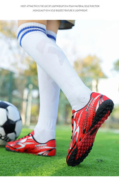 Outdoor Children's Football Shoes Low-cut Kids Soccer Shoes Sports Shoes Comfy Non-Slip Training Shoes For Boys Futsal Sneakers