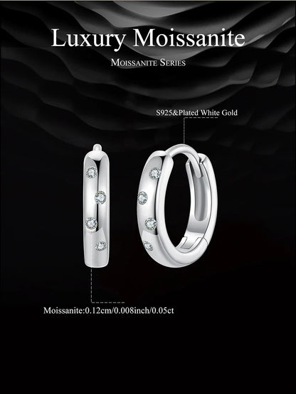 Huggie earrings for women Ear Cuff Moissanite Hoop Earrings Hypoallergenic 925 Sterling Silver Earrings with Gold Plated