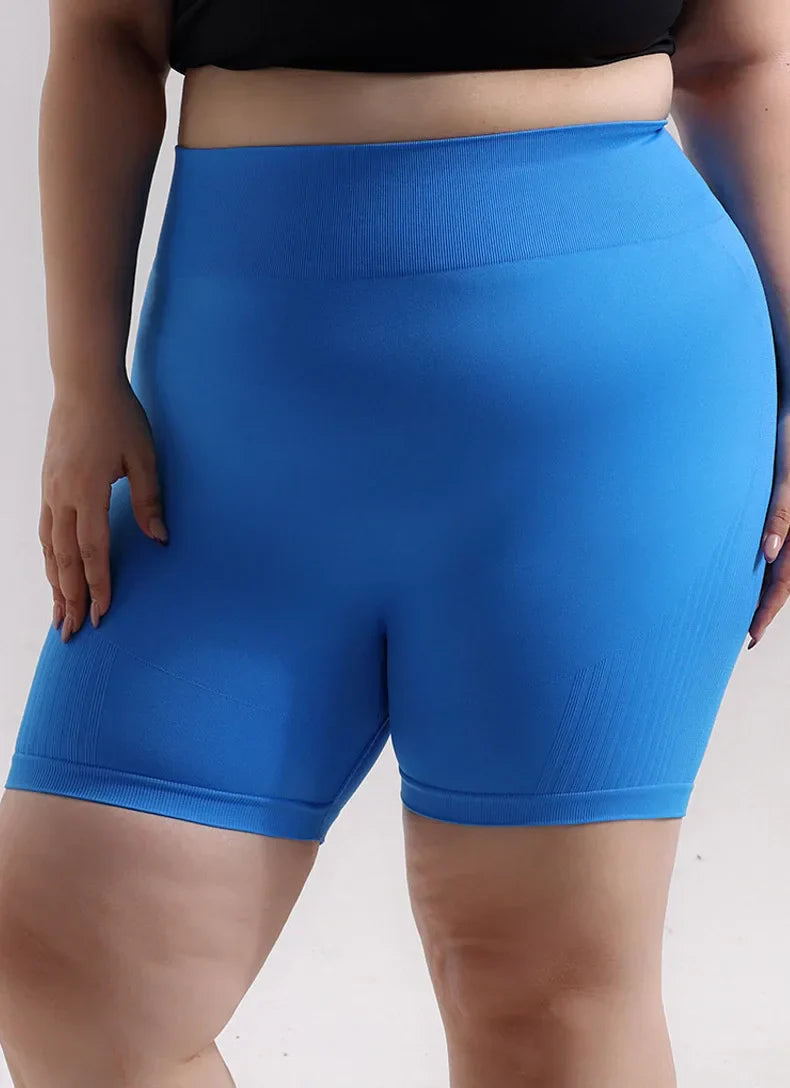 Plus Size Sports Shorts Women Seamless Skinny Shorts Outdoor Running Sexy Hip Liftting High Elastic Yoga Shorts Summer