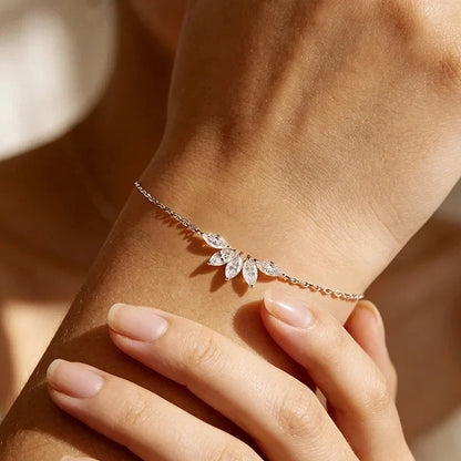 5 Gems 3*6mm Marquise Cut All Moissanite Bracelets for Women Original Luxury Adjustable Chain Real S925 Silver Jewelry