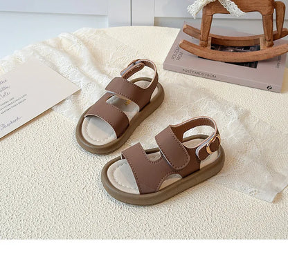 2026 Children Casual Beach Shoes for Girls Boys Summer New Fashion Korean Style Soft Sole Anti-slippery Versatile Roman Sandals