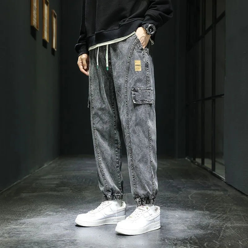 Spring and Autumn New Classic American Retro Loose Tight Leg Pants for Men's Casual Sports Large Size High Quality Jeans