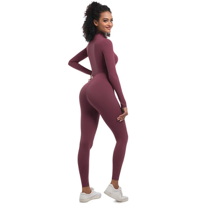 Women's Jumpsuit Women's Sports Shapewear Seamless Slim Fit Long Sleeve Sports Bodysuit  Fitness Sports Bodysuit Yoga Suit