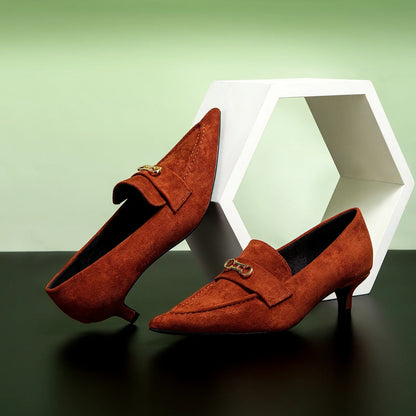 Woman Middle Heel Slippers Luxury Brand Women's Shoes Retro Design 2025 Summer New