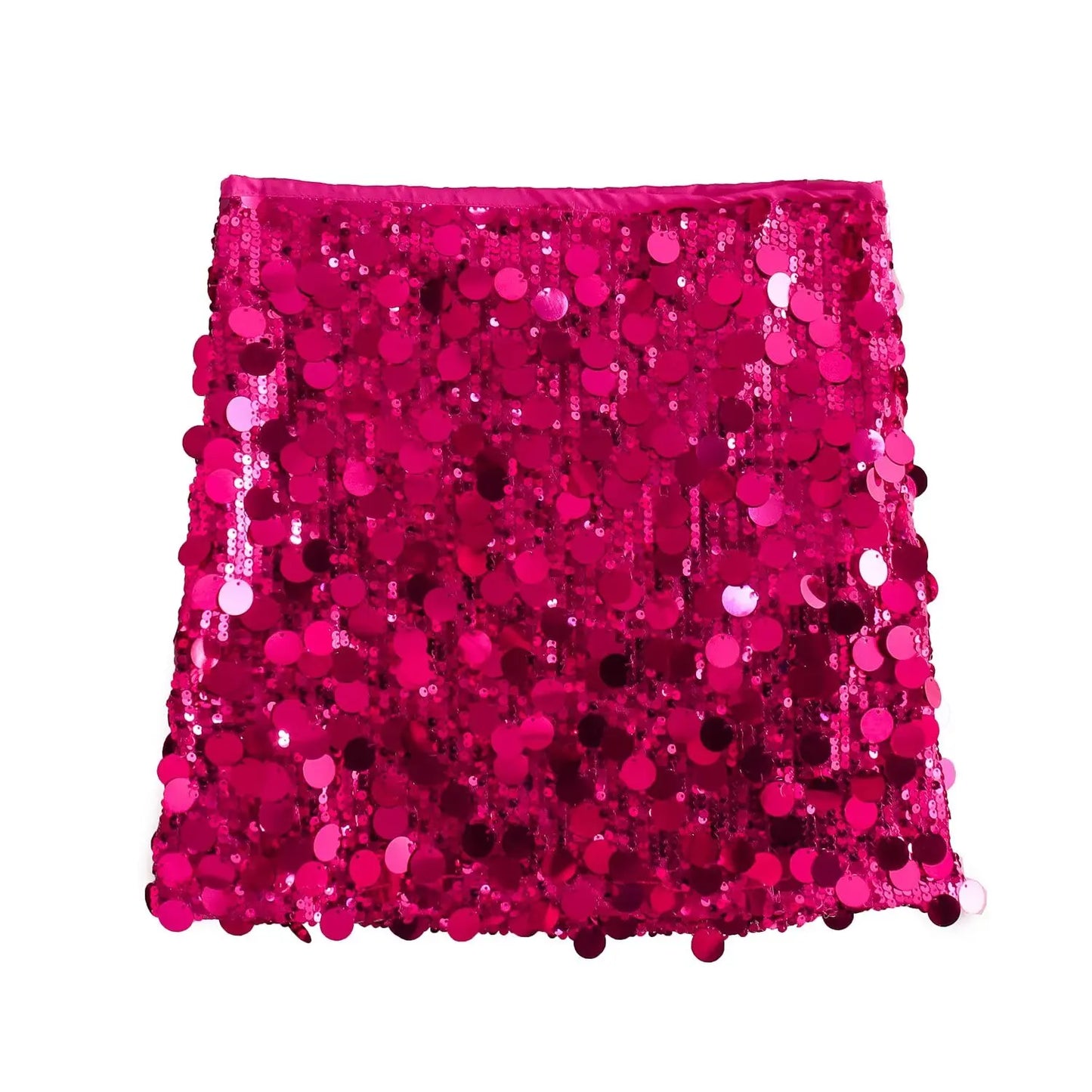 Women Spring Autumn Chic Mini Skirts Fashion With Sequined Solid Side Zipper Short Skirt Female Vintage High Waist Skirt