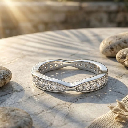 D VVS1 Moissanite Rings for Women Stacking Eternity Band Engagement Matching Ring s925 Sterling Silver Fine Jewelry