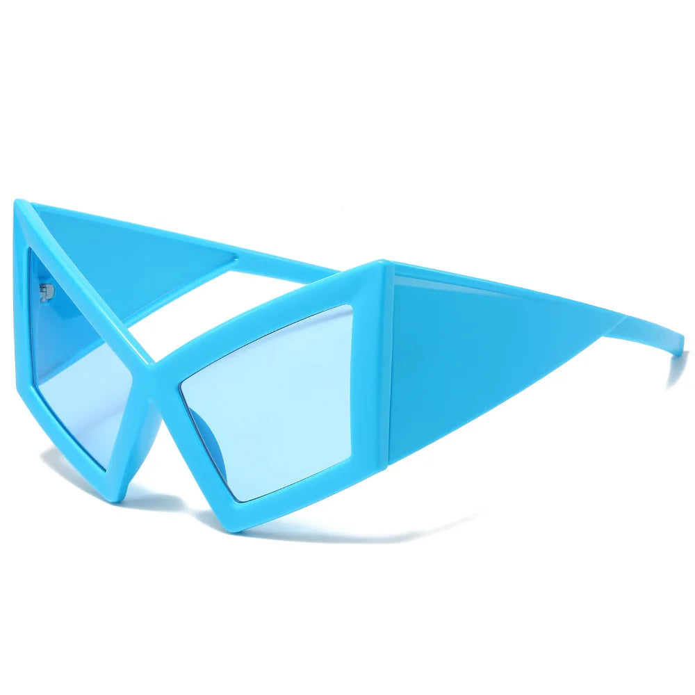 Fashion Oversized Cat Eye Sunglasses Women Red Shades UV400 Retro Gradient Men Wide Legs Sun Glasses
