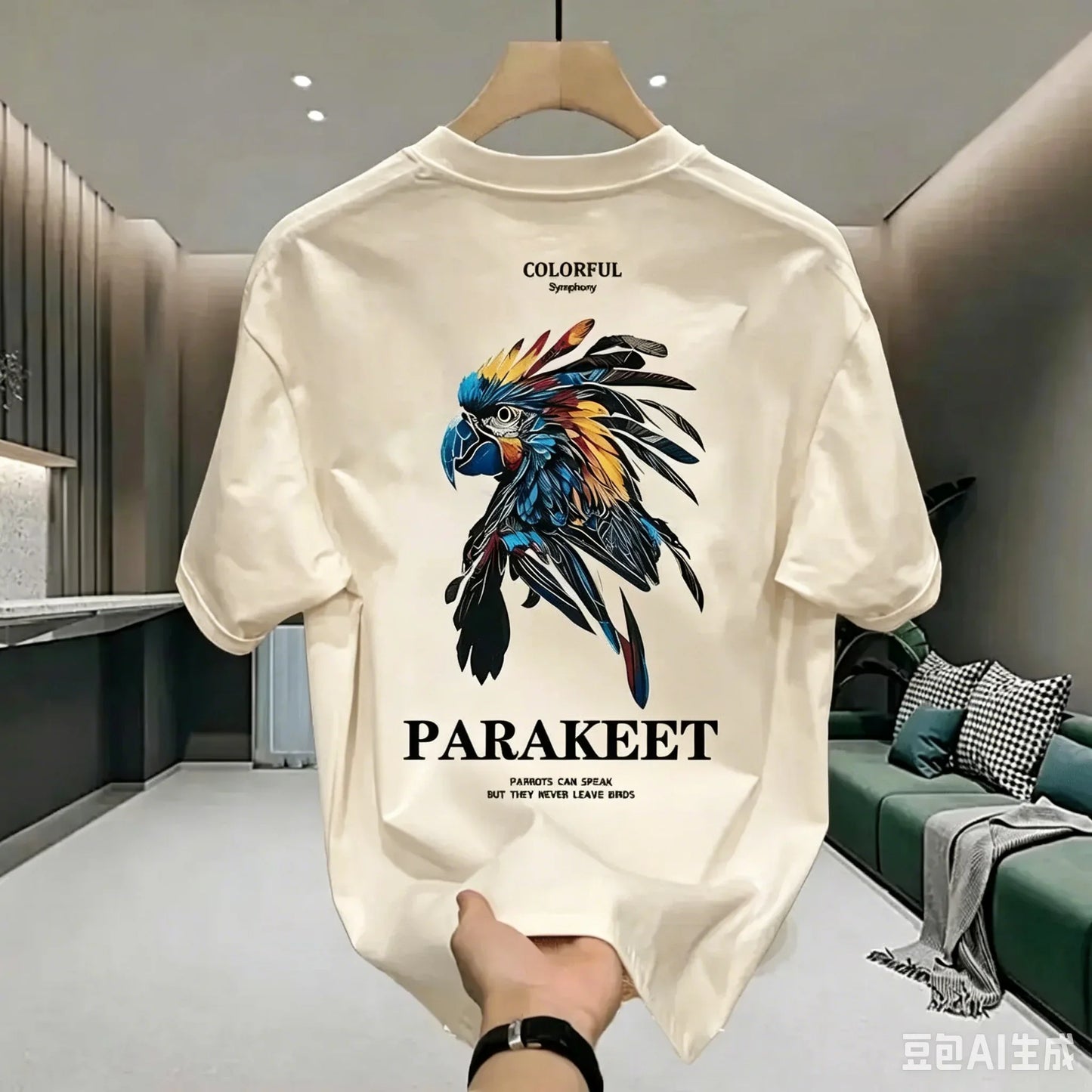 New Style American Pure Cotton Loose Men's T-shirt Fashion for Summer Casual Daily Sport Round-neck Hip-hop Short-sleeved Shirt