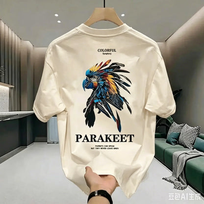 New Style American Pure Cotton Loose Men's T-shirt Fashion for Summer Casual Daily Sport Round-neck Hip-hop Short-sleeved Shirt