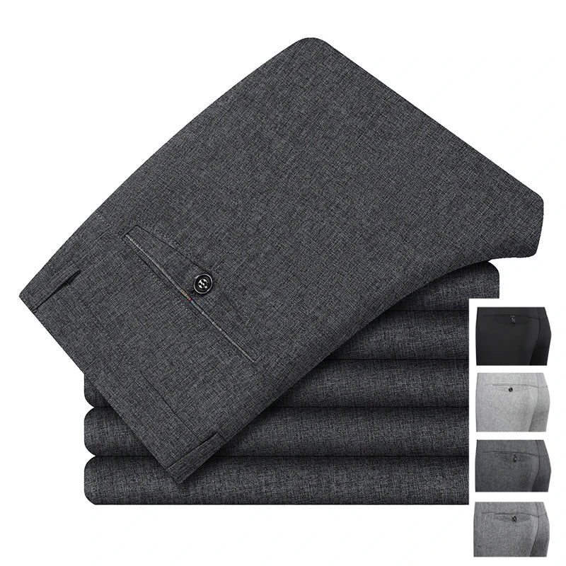 Mens Business Casual Pants Spring Autumn Suit Pants Formal Dress Pants for Husband Dad Trousers 29-40