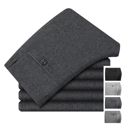 Mens Business Casual Pants Spring Autumn Suit Pants Formal Dress Pants for Husband Dad Trousers 29-40