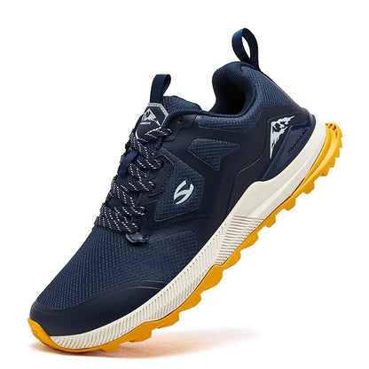 Unisex Hiking Sneakers Lace-Up Walking Shoes Outdoor Travel Artificial Leather Sneakers