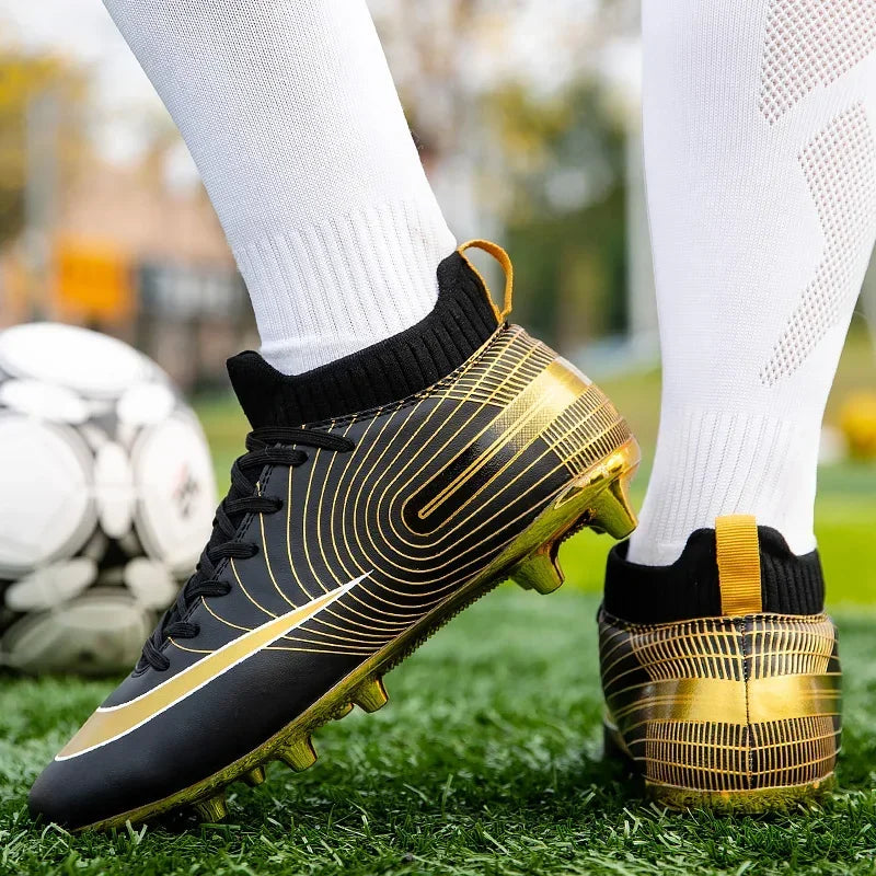 Men Soccer Shoes Ankle Outdoor Long Spikes Football Boots TF Professional Grass Cleats Unisex Football Shoes Chuteira Society