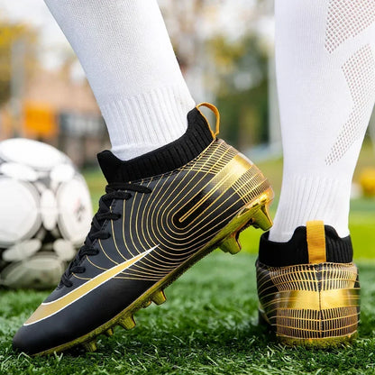 Men Soccer Shoes Ankle Outdoor Long Spikes Football Boots TF Professional Grass Cleats Unisex Football Shoes Chuteira Society