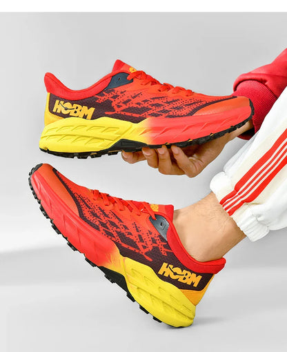 Men's Marathon Shoes Running Shoes Breathable High elasticity Cushioning Male Lightweight Sports Shoes Fitness Training