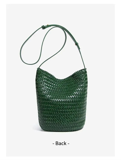 luxury woman handbagNew high end Hand-woven genuine leather women's bag large capacity shoulder tote bag underarm bag bucket bag