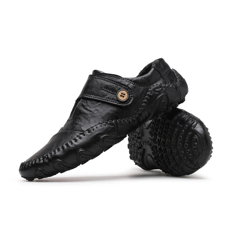 New Spring Men's handmade leather shoes, genuine leather casual shoes, breathable leather shoes, large size, walking 38-48