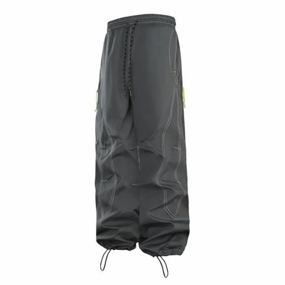 Outdoor Soft Shell Charging Pants Thin Version Retro Men's and Women's Three-proof Quick-drying Paratrooper Pants Loose Hiking