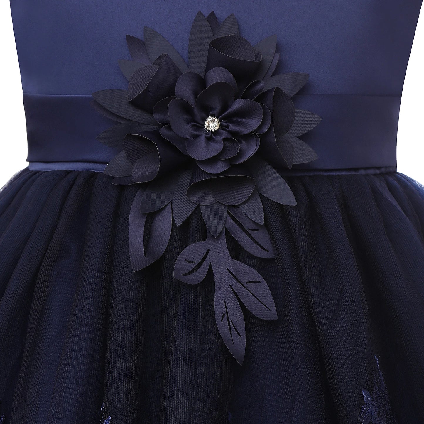 Europe and the United States cross-border new sleeveless undershirt embroidered princess dress girls flowers mesh dress flower