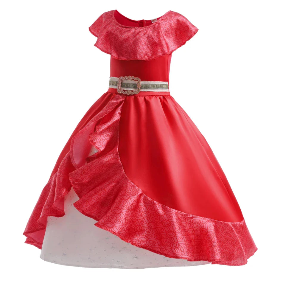 Elena Dress Girl Princess Cosplay Costume Kid Halloween Party Dressup Carnival Frocks Birthday Party Carnival  2-10Y