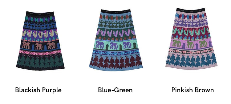 A-line Skirt 2026 Spring New Elastic Waist Colorful Floral Print Pleated Commuter Retro Style Skirt For Women 3ELC20607