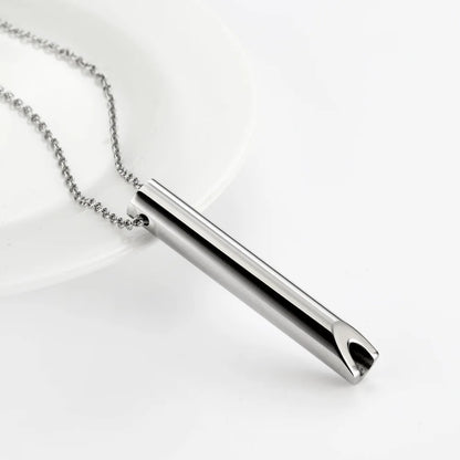 Stainless Steel Anxiety Breathing Necklace For Women Stress Relief Meditation Necklaces Yoga Ritual Female Jewelry Accessories