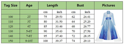 Girl Princess Dress Halloween 2026 Cosplay Party Costume Snow Queen Princess Clothes Children Outfit