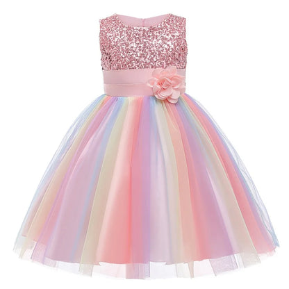 2-12Y Girl Summer Lace Princess Dress Children Floral Gown Dresses For Girls Clothing Kids Birthday Party Tutu Custome Vestidos