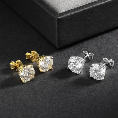 GRA Certified 2CT 8mm D Color Moissanite Stud Earrings For Women Party Wedding 4 Prong S925 Silver Earring Ear Studs Gift