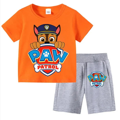 Kids Set Boys Short Sleeve T-Shirt Top+Shorts 2-Piece Outfits Boys Cartoon Suit 3-8Years Children Clothes For Summer