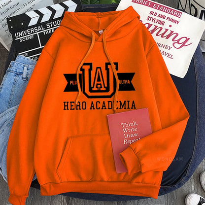 Harajuku Anime Manga UA My Hero Academia Logo Hoodies Sweatshirt Men Long Sleeve Streetwear Women Patchwork Winter Sweatshirts